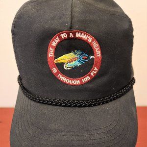 Vintage The Way To A Man's Heart Is Through His Fly Funny Fishing snapback Hat